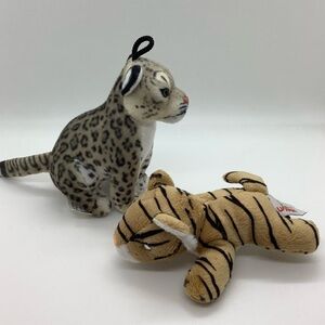 Wild Republic Plush Leopard and Unipak PlushTiger Stuffed Animal Toy Set of Two
